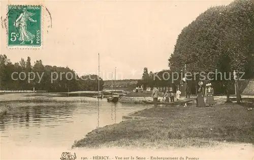 AK / Ansichtskarte Hericy sur Seine_77 Vue sur la Seine   Embarquement du Passeur 
