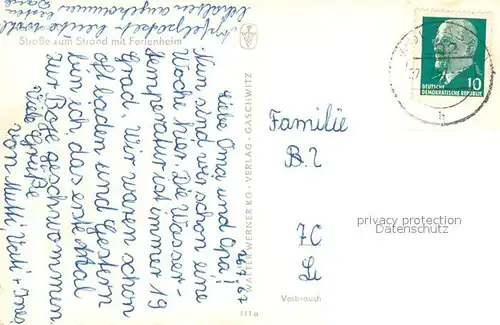 AK / Ansichtskarte Zinnowitz_Ostseebad Strasse zum Strand m. Ferienheim Zinnowitz_Ostseebad