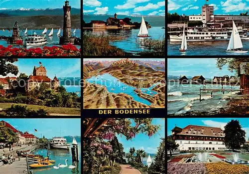 AK / Ansichtskarte Bodensee_Region Hafenpartien Schloss Fliegeraufnahme Strandweg Hotel Bodensee Region