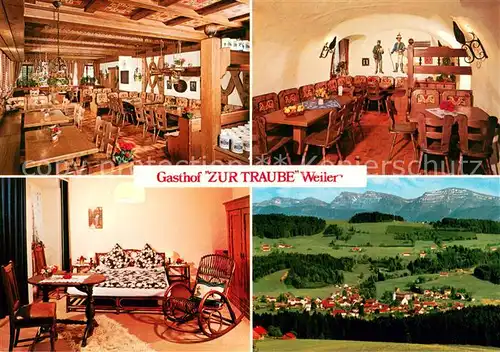 AK / Ansichtskarte Weiler_Allgaeu Gasthof Zur Traube Weler Gastraeume Zimmer Panorama Weiler_Allgaeu