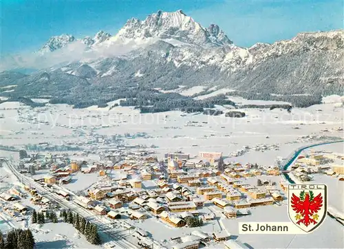 AK / Ansichtskarte St_Johann_Tirol Fliegeraufnahme mit Kaisergebirge St_Johann_Tirol