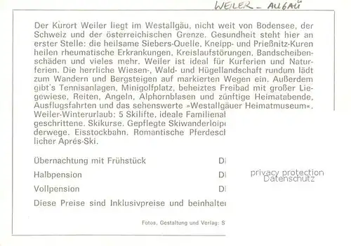 AK / Ansichtskarte Weiler_Allgaeu Gasthof Zur Traube Weiler Zimmer Gaststube Panorama Weiler_Allgaeu