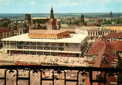 AK / Ansichtskarte Dresden Blick von der Kreuzkirche zum Kulturpalast Dresden