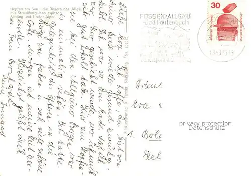 AK / Ansichtskarte Hopfen_See mit Straussberg Kreuzspitze Saeuling und Tiroler Alpen Hopfen_See