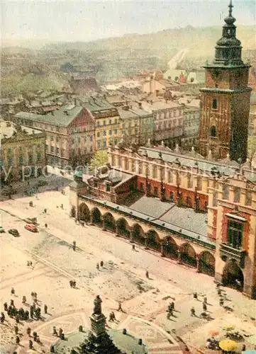 AK / Ansichtskarte Krakow_Krakau Fragment Rynku z Sukiennicami Krakow Krakau