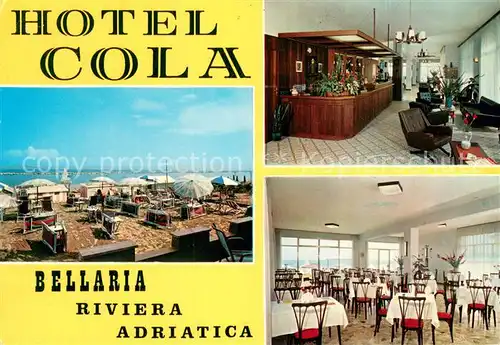 AK / Ansichtskarte Bellaria_IT Hotel Cola Strand Rezeption Gastraum 