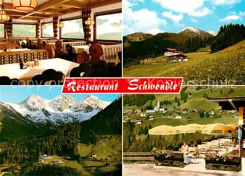AK / Ansichtskarte Mittelberg_Kleinwalsertal Restaurant Schwendle Gaststube Terrasse Panorama Mittelberg_Kleinwalsertal