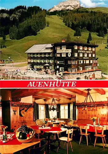 AK / Ansichtskarte Hirschegg_Kleinwalsertal_Vorarlberg Berggasthof Auenhuette Gaststube Hirschegg_Kleinwalsertal