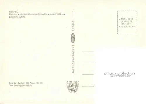 AK / Ansichtskarte Liberec_Reichenberg Radnice Namesti Klementa Gottwalda Jested Liberecka vysina 