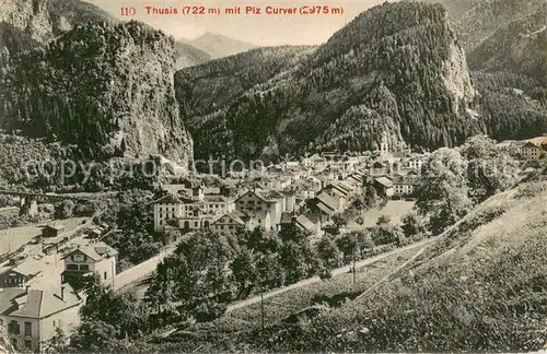 AK / Ansichtskarte Thusis_GR Gesamtansicht m. Piz Curver 