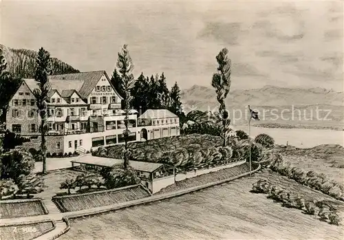 AK / Ansichtskarte Zuerich_ZH Restaurant Hotel Sonnenberg Aussicht Zuerich_ZH