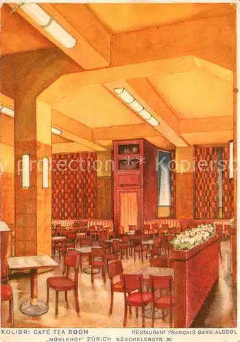 AK / Ansichtskarte Zuerich_ZH Kolibri Cafe Tea Room Muehlehof Zuerich_ZH