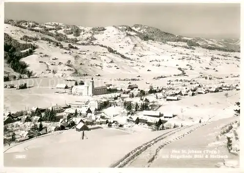 AK / Ansichtskarte Neu_St_Johann_Nesslau_SG Gesamt m. Skigelaende Buehl u. Rietbach im Schnee 