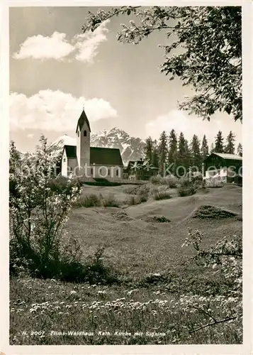 AK / Ansichtskarte Flims_Dorf Flims Waldhaus Kath. Kirche m. Signina Flims_Dorf