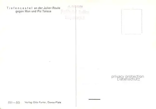 AK / Ansichtskarte Tiefencastel_GR Gesamtansicht m. Mon u. Piz Toissa 