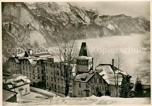 AK / Ansichtskarte Wallenstadtberg_SG Sanatorium Wallenstadtberg m. Nebelmeer im Schnee 