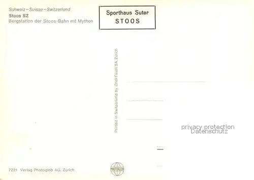 AK / Ansichtskarte Stoos_SZ Bergstation der Stoos Bergbahn mit Mythen Stoos_SZ