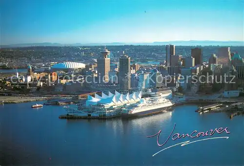AK / Ansichtskarte Vancouver_BC_Canada Canada Place Vancouver waterfront B.C. Place Stadium city skyline aerial view 