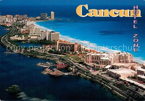 AK / Ansichtskarte Cancun_Mexico Vista aerea Zona hotelera Punta Cancún 
