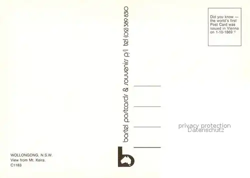 AK / Ansichtskarte Wollongong_Australia View from Mount Keira 