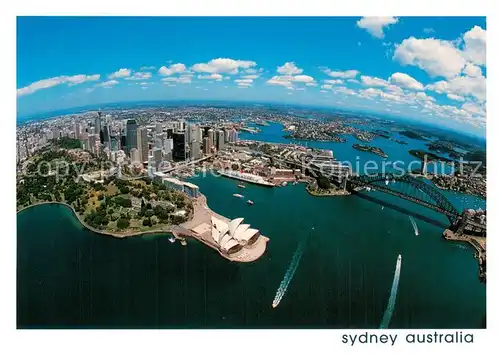 AK / Ansichtskarte Sydney__NSW_Australia Panorama fisheye view Harbour Royal Botanic Gardens Opera House Harbour Bridge 
