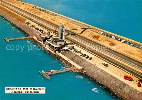 AK / Ansichtskarte Den_Oever_Hollands_Kroon Afsluitdjk met monument luchtfoto Abschlussdeich Den_Oever_Hollands_Kroon