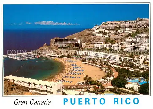 AK / Ansichtskarte Puerto_Rico_Gran_Canaria Panorama Kuestenort Hafen Strand Hotels Ferienanlagen Puerto_Rico_Gran_Canaria