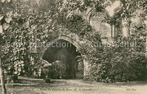 AK / Ansichtskarte Senlis_60_Oise Ruines du Chateau Henri IV la chapelle 