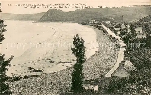 AK / Ansichtskarte Plestin les Greves Saint Efflam Plage Hotels et le grand rocher Plestin les Greves