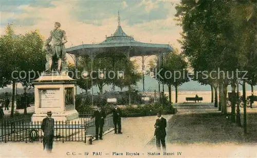 AK / Ansichtskarte Pau_64 Place Royale Statue Henri IV Denkmal 