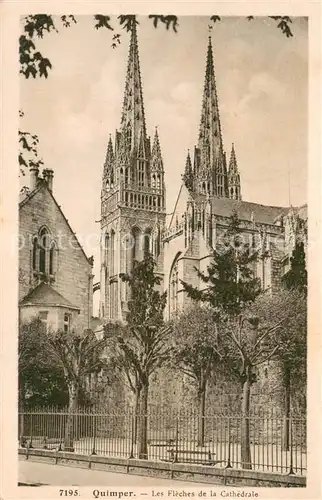 AK / Ansichtskarte Quimper Les fleches de la cathedrale Quimper