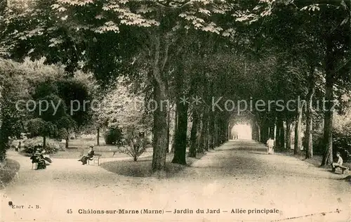 AK / Ansichtskarte Chalons sur Marne Jardin du Jard Allee principale 