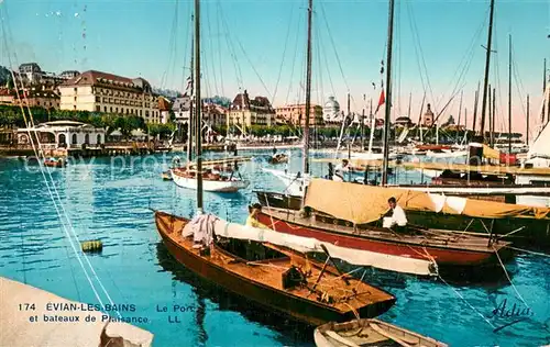 AK / Ansichtskarte Evian les Bains_74 Le port et bateaux de plaisance Lac Leman 