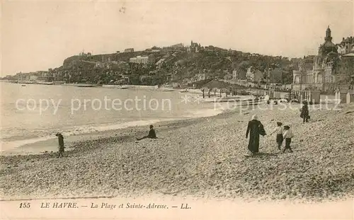 AK / Ansichtskarte Le_Havre La plage et Sainte Adresse Le_Havre
