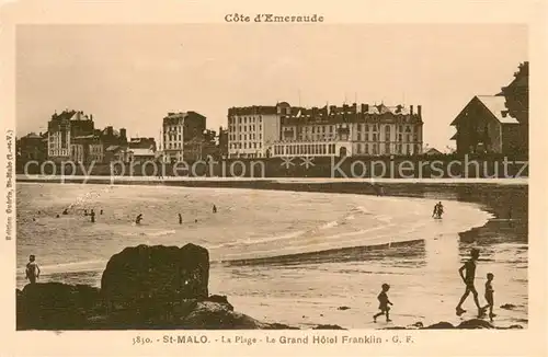 AK / Ansichtskarte Saint Malo_35 La plage et Grand Hotel Franklin 