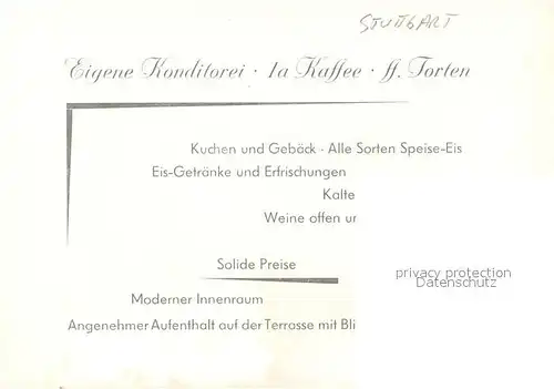 AK / Ansichtskarte Stuttgart Konditorei Innenansicht Stuttgart