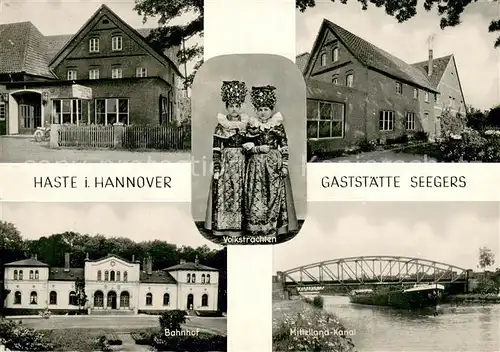 AK / Ansichtskarte Wunstorf Gaststaette Seegers Bahnhof Mittelland Kanal Wunstorf