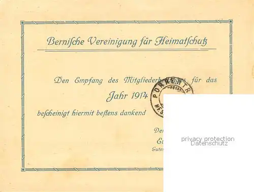 AK / Ansichtskarte Bern_BE Vereinigung fuer Heimatschutz Bern_BE