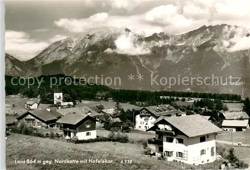 AK / Ansichtskarte Lans_Tirol Teilansicht m. Bergpanorama Nordkette m. Hafelekar Lans_Tirol