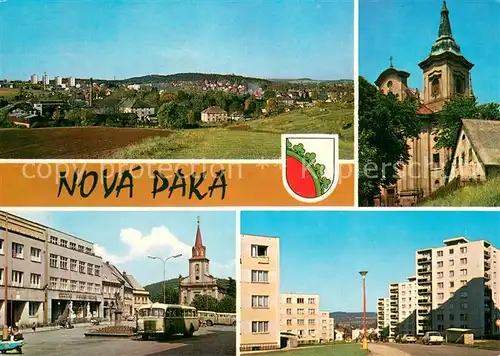 AK / Ansichtskarte Nova_Paka Celkovy pohled novou vystavbou Klasterni kostel Gottwaldovo namesti Nove sidliste Nova_Paka