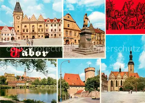 AK / Ansichtskarte Tabor__CZ Goticke domy s renesancnimi stity Historicke jadro mesta je narodni kulturni pamatkou dominuje mu vez pozdne gotickeho kostela a radnici vez 