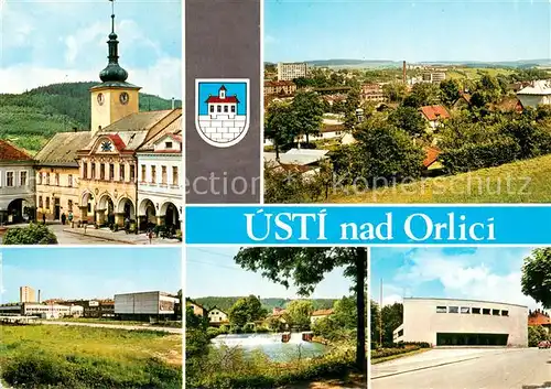 AK / Ansichtskarte Usti_nad_Orlici_Pardubicky_kraj Radnice Pohled na mesto Zavod Kovostav Kerhartice Divadlo Usti_nad