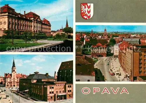 AK / Ansichtskarte Opava_Troppau_CZ Bezrucovo namesti s budovou ONV Stred mesta Radnice s divadlem 