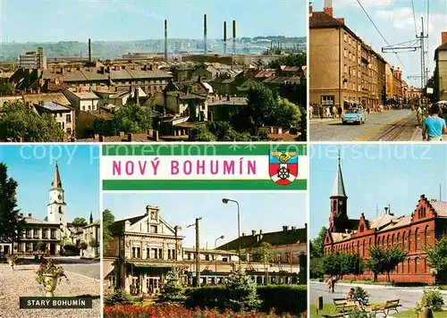 AK / Ansichtskarte Novy_Bohumin Celkovy pohled na zelezamy Gottwaldova trida Stary Bohumin Namesti Svobody Nadrazi Namesti Vitezneho unora Novy Bohumin