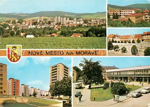 AK / Ansichtskarte Nove_Mesto_na_Morave Celkovy pohled Nemocnice Namesti Dr J Sekaniny Nove sidliste Kamenskeho namesti Nove_Mesto_na_Morave