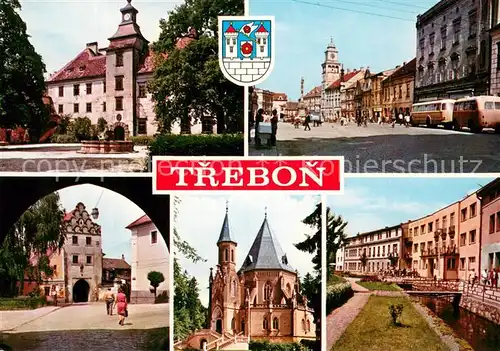 AK / Ansichtskarte Trebon_Czechia Schloss Strassenpartien Kirche 