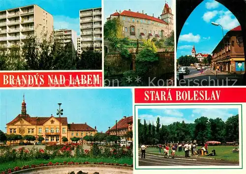 AK / Ansichtskarte Brandys_nad_Labem Stara_Boleslav Sidliste Zamek namesti radnici Pruhled branou na namesti Miru staion Houstka Brandys_nad