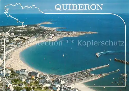 AK / Ansichtskarte Quiberon_56 La grande plage et la pointe du Conguel Vue aerienne 