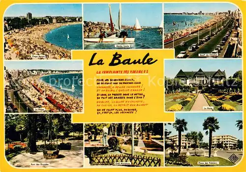 AK / Ansichtskarte La_Baule_sur_Mer_44 Plage Benoit Parc des Dryades Golf Miniature Maree haute Boulevard de lOcean La Poste Place des Palmiers 