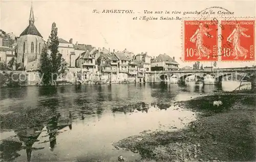 AK / Ansichtskarte Argenton_36 sur Creuse Vue sur la rive gauche de la Creuse Eglise 